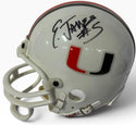 Edgerrin James Autographed Hurricanes Mini Helmet (JSA)