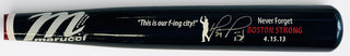 David Ortiz Signed Marucci Game Model Bat Never Forget Boston Strong 4.15.13 (JSA)