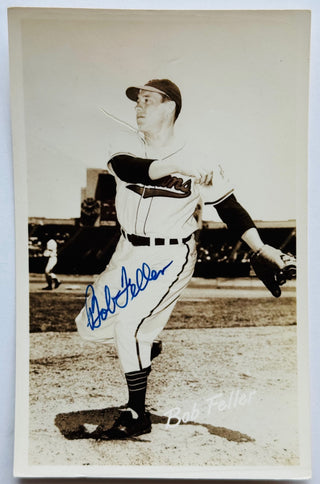 Bob Feller Autographed 3x5 Baseball Postcard