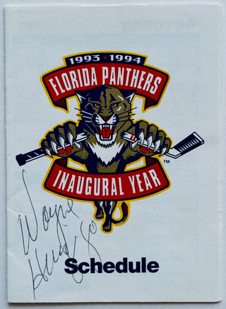 Wayne Huizenga Autographed 1993 Inaugural Year Panthers Schedule