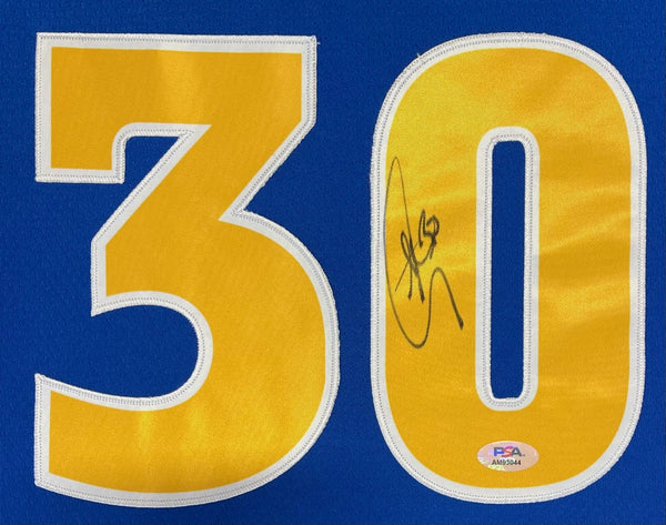 Stephen Curry Autographed Framed Golden State Warriors Jersey (PSA)