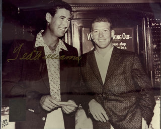 Ted Williams with Mickey Mantle signed 8x10 Baseball Photo 184/1000  (Green Diamond)