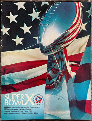 Super Bowl X Official Program January 18 1976 Pittsburgh Steelers vs Dallas Cowboys