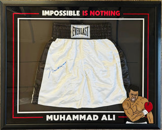 Muhammad Ali Autographed Framed Everlast Boxing Trunks (JSA/Online Authentics)
