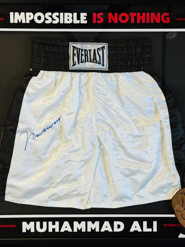 Muhammad Ali Autographed Framed Everlast Boxing Trunks (JSA/Online Authentics)