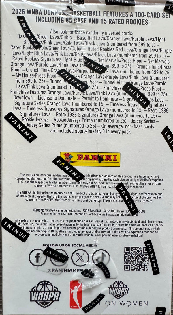 2026 Panini Donruss WNBA Basketball Hobby Blaster Box (Green Lava Parallel & Downtown Inserts)