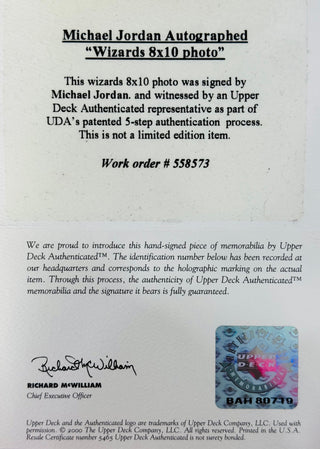 Michael Jordan Autographed 8x10 Framed Photo (UDA)