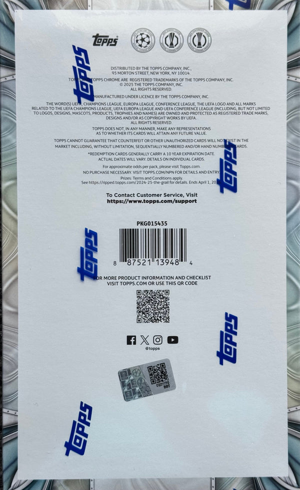 2024-25 Topps Chrome UEFA Club Competitions Soccer Hobby Box