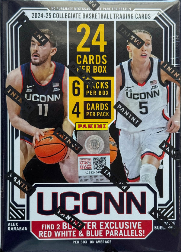 2024-25 Panini UConn Collegiate Basketball Blaster Box (Exclusive Red White & Blue Parallels
