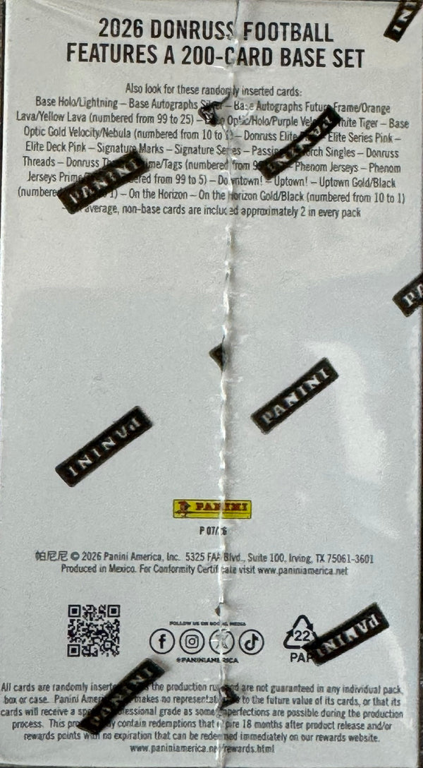 2026 Panini Donruss Football Hobby Blaster