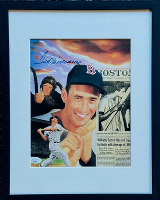 Ted Williams Autographed 8x10 Framed Baseball Photo (JSA)