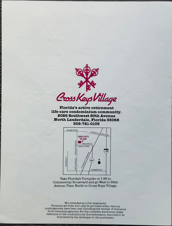 Joe DiMaggio New York Yankees Autographed Cross Keys Village Brochure (JSA)