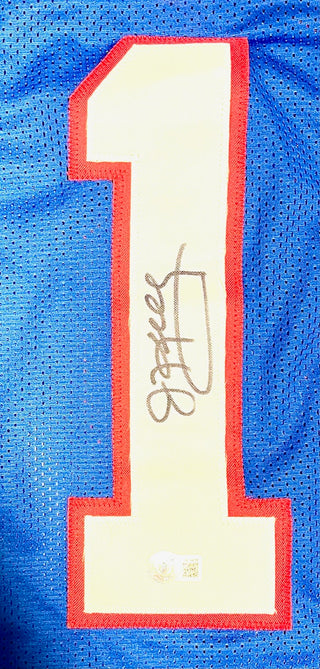 Jim Kelly Autographed Buffalo Bills Custom Jersey (Beckett)
