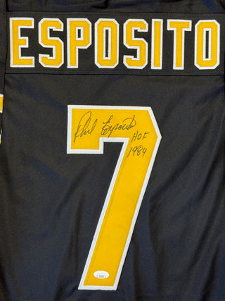 Phil Esposito Autographed Bruins Custom Jersey (JSA)