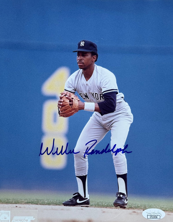 Willie Randolph Autographed Yankees 8x10 Photo (JSA)