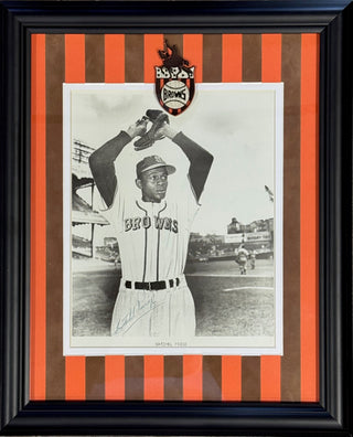 Satchel Paige Autographed Browns 8x10 Baseball Framed Photo (JSA)