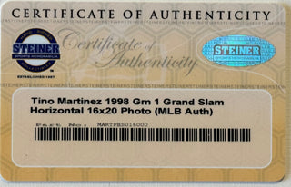 Tino Martinez Autographed 16x20 Baseball Photo (Steiner)