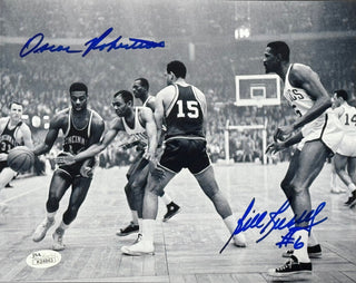 Bill Russell & Oscar Robertson Signed 8x10 Basketball Photo (JSA)