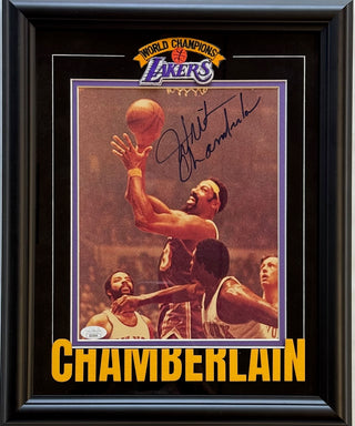 Wilt Chamberlain Autographed Framed 8x10 Photo (JSA)