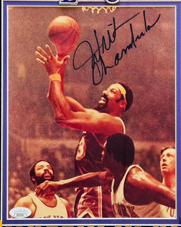 Wilt Chamberlain Autographed Framed 8x10 Photo (JSA)