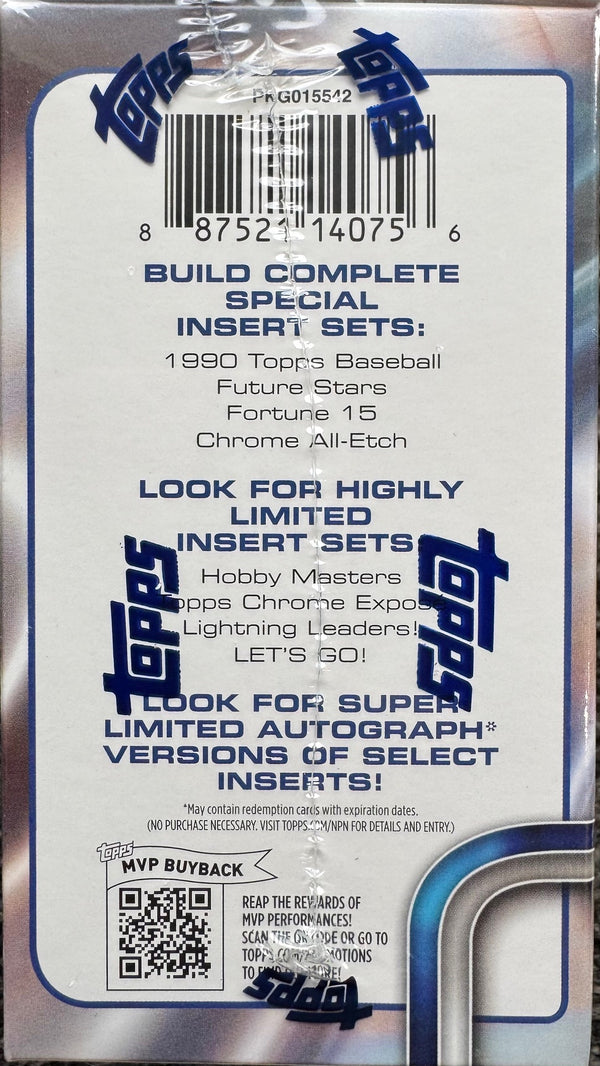 2025 Topps Chrome Baseball Blaster Box (4 Exclusive Sepia Refractor Parallels)