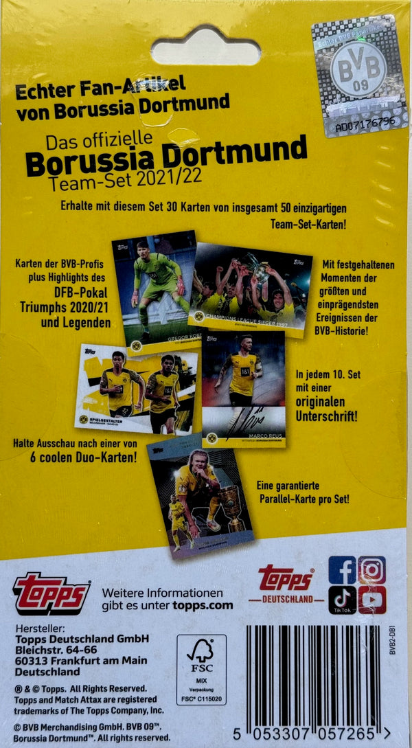 2021-22 Topps Borussia Dortmund Official Team Set Box