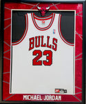 Michael Jordan Autographed Framed Chicago Bulls Nike Jersey (JSA)