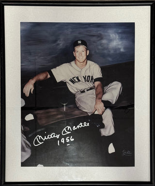 Mickey Mantle Autographed Framed 16x20 Gallo Baseball Photo (PSA)