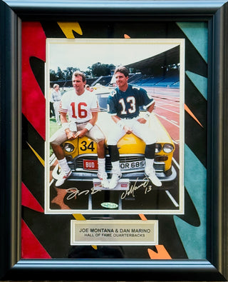 Joe Montana & Dan Marino Autographed Framed 8x10 Photo (UDA)