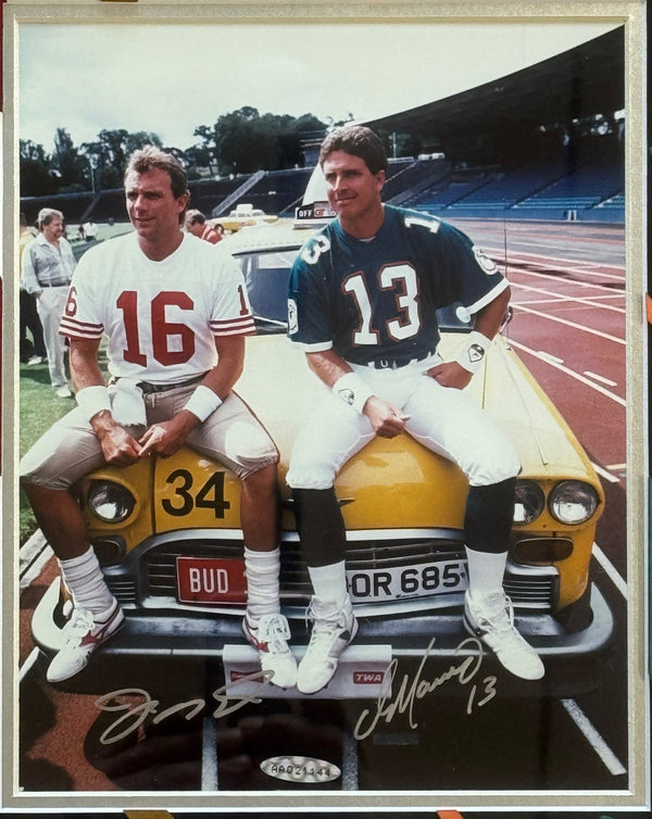 Joe Montana & Dan Marino Autographed Framed 8x10 Photo (UDA)