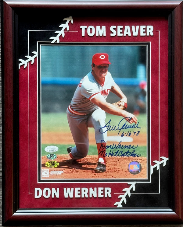 Tom Seaver Autographed Reds 8x10 Baseball Framed Photo (JSA)