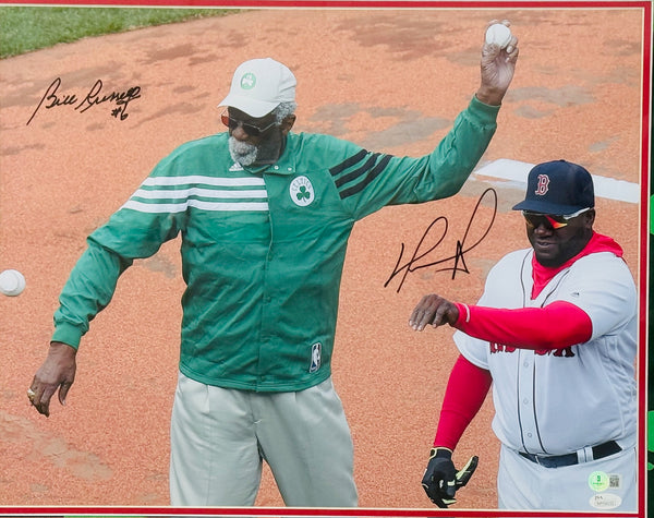 Bill Russell & David Ortiz Autographed Framed 16x20 Photo (JSA/Beckett)