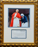 Mother Teresa Autographed Framed 3.5x6 Typed Note Card (JSA)