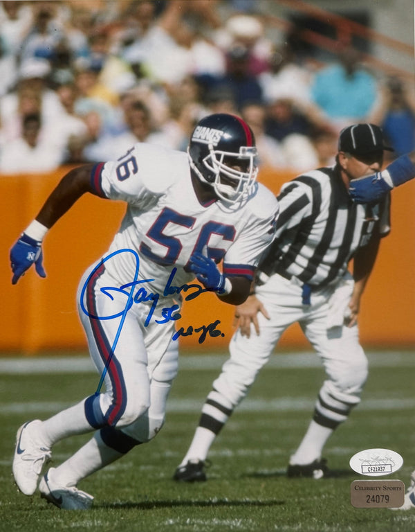 Lawrence Taylor Autographed Giants 8x10 Football Photo (JSA)