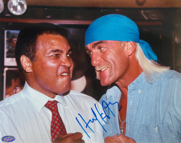 Hulk Hogan Autographed 8x10 Photo with Muhammad Ali (Mounted Memories)