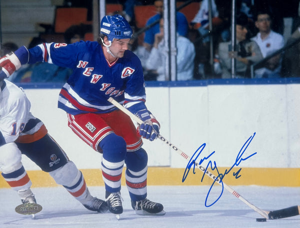 Ron Greschner Autographed 8x10 Rangers Hockey Photo (Steiner)