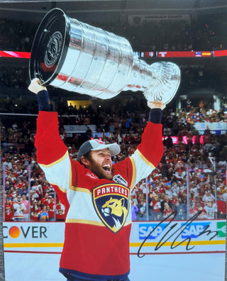 Carter Verhaeghe Autographed Panthers 8x10 Raising Stanley Cup