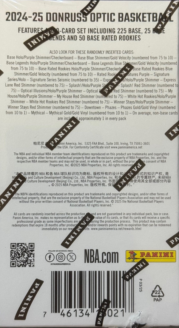 2024-25 Panini Donruss Optic NBA Hobby Blaster Box (Ultra-Rare Downtown & Mythical Inserts)