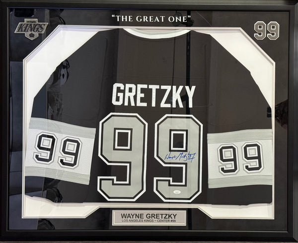 Wayne Gretzky Autographed Kings Mitchell & Ness Hockey Jersey Framed (JSA)