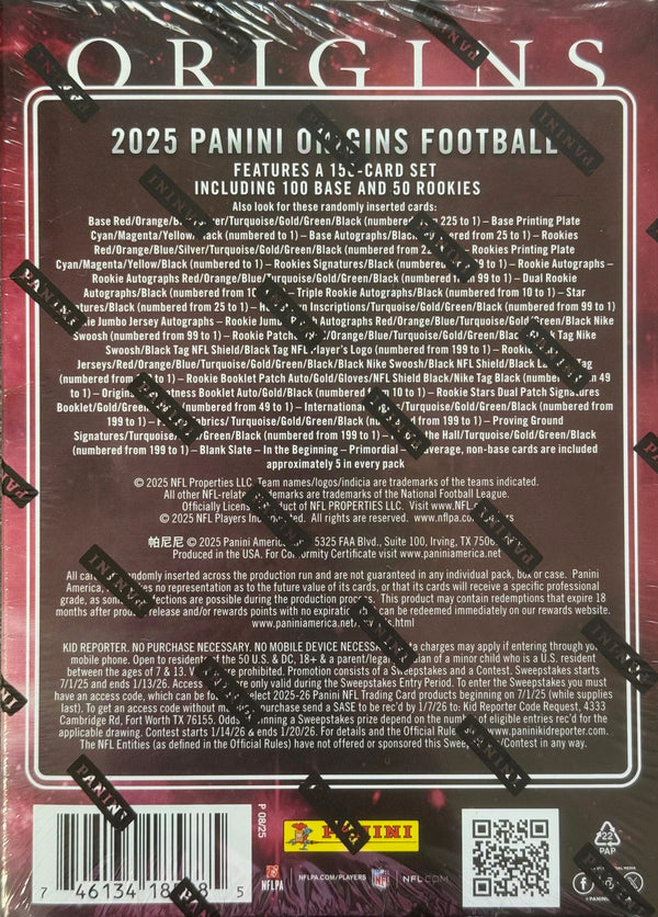 2025 Panini Origins Football Hobby Box