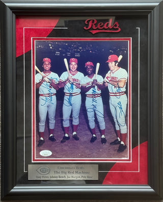 Big Red Machine Perez Bench Morgan Rose Autographed 8x10 Framed Photo (JSA)