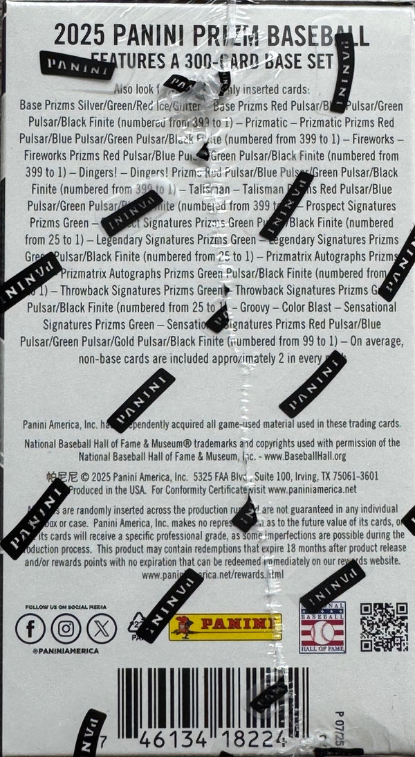2025 Panini Prizm Baseball 6-Pack Hobby Blaster Box (Blaster Exclusive Red Ice Prizms!)