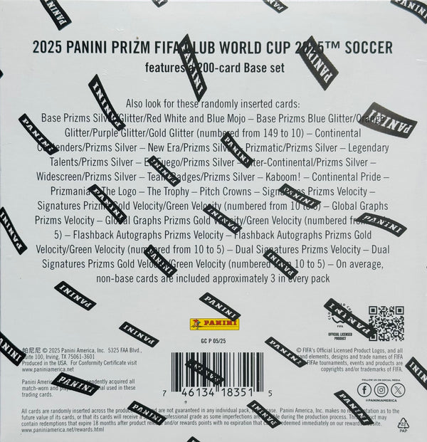 2025 Panini Prizm FIFA Club World Cup Soccer Mega Box