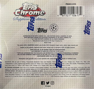 2021-22 Topps Chrome Sapphire Edition UEFA Champions League Soccer Hobby Box