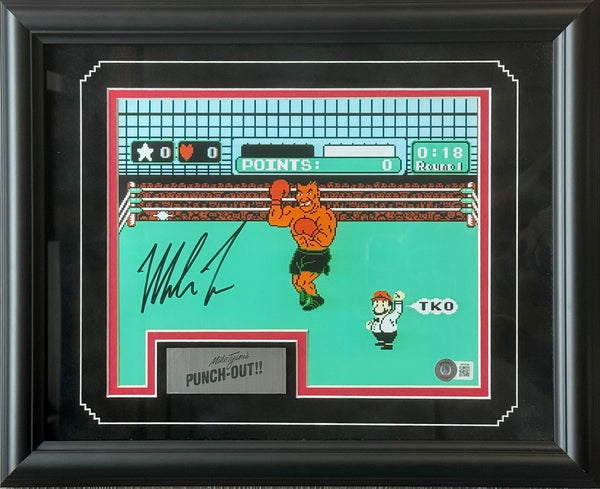 Mike Tyson Autographed 8x10 Framed Punchout Photo (Beckett)