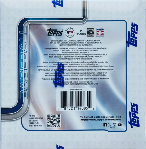2025 Topps Chrome Baseball Logofractor Edition Box (2 Exclusive Logofractor Chrome Packs)
