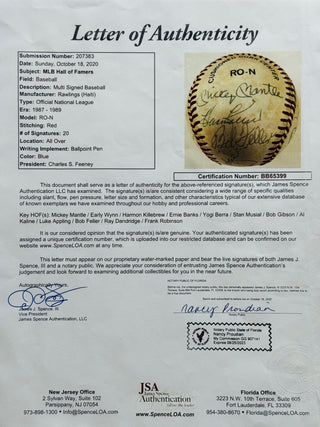 MLB Hall Of Famers Autographed Official Baseball (JSA)