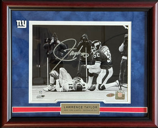 Lawrence Taylor Autographed Giants 8x10 Framed Photo (Steiner)