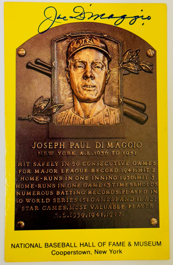 Joe DiMaggio Autographed Hall of Fame Plaque (JSA) | Hollywood Collectibles