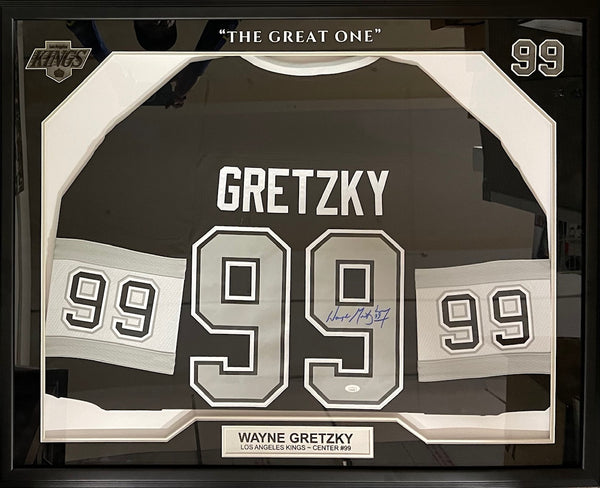 Wayne Gretzky Autographed Kings Mitchell & Ness Hockey Jersey Framed (JSA)